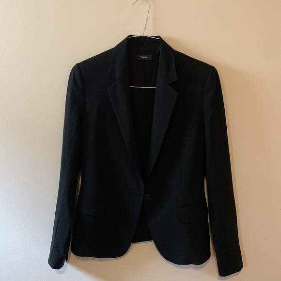 NWOT Theory Gabe N Edition Blazer Wool Suit Jacket in Black Single Button - Picture 5 of 8